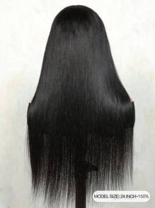 Thẳng Tóc Tóc Giả Với Bangs Giá Cả Phải Chăng Tóc Thay Thế Tóc Giả Dành Cho Nữ Giá Rẻ Mượt Tóc Giả Dành Cho Người Mới Bắt Đầu Thân Thiện Màu Đen Tự Nhiên - Màu đen tự nhiên - Xem 3