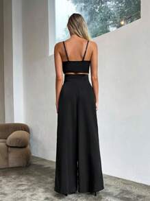 Aloruh Pantalones para mujer unicolor con pierna recta, para uso diario y casual