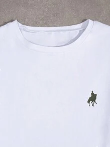 RueChic T-shirt Régulier Pour Homme À Impression De Cheval Et Ensemble Pantalon En Deux Pièces
