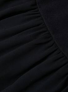 Modelyn 加大码纯色荷叶边下摆喇叭袖连衣裙，优雅晚会礼服长款晚礼服