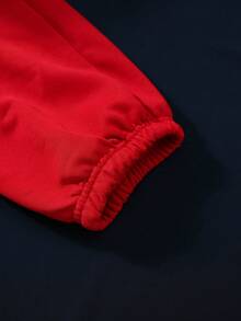 SHEIN Conjunto de dos piezas para niños preadolescentes con top de cuello redondo de manga corta con estampado de tigre casual y pantalones largos de punto lisos - Multicolor - Ver 7