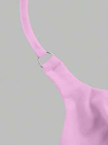 SHEIN ICON 女士修身中空分割金屬裝飾頸掛背心上衣