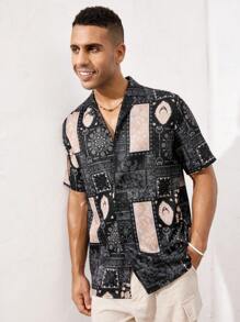 Manfinity VCAY Manfinity RSRT Men Paisley Print Shirt - Black - View 6