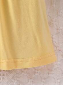 SHEIN 3入組嬰兒女孩非正式每日心形圖案短袖連身裙，非常適合春夏外出穿著 - 彩色 - 查看 7