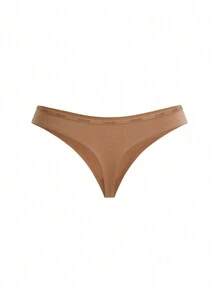 Ocili Leisure Women Solid Color Daily Matching Sexy Thong Panty (Solid) - Coffee Brown - View 2