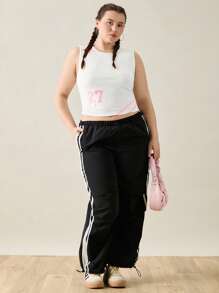 Forever 21 Summer Simple Printed Pattern Plus Size Women Sleeveless Top - White - View 1