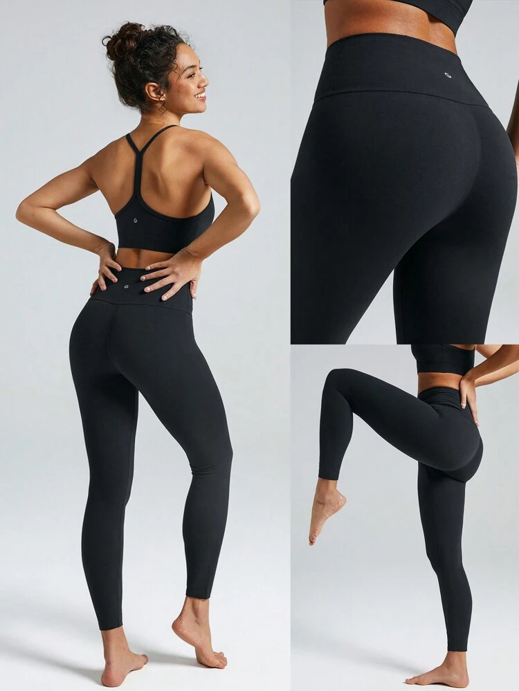 24" FeatherFit™ Keep It Classic Seam-Free High Waist Long-Lasting Comfort Back Pocket Leggings Low Impact Yoga Pilates Gym Spring Summer