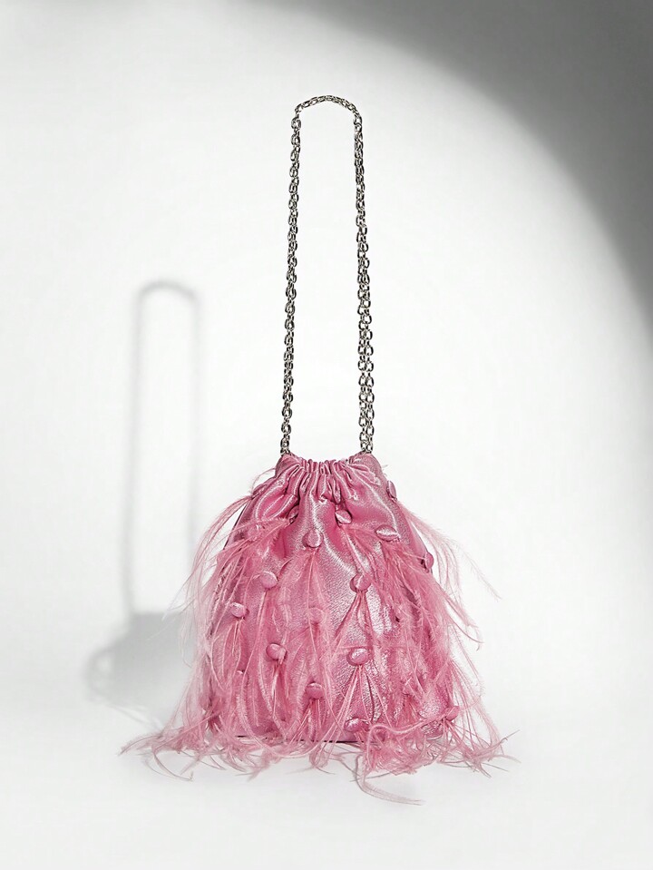 専用THE ATTICO クラッチバッグ ピンク Midnight studded leather clutch in pink - The Attico | Mytheresa