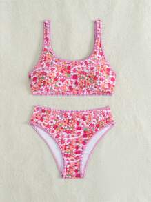 Swim Mod Bộ bikini miễn phí in dây Ditsy cho bãi biển mùa hè với hình in ngẫu nhiên - Nhiều màu - Xem 6