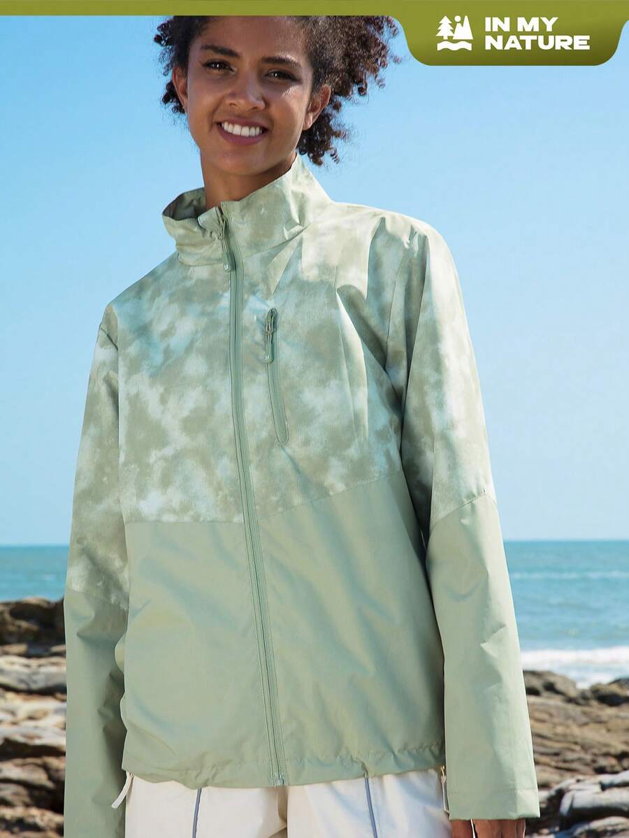 In My Nature 紮染圖案拉鏈開襟軟殼夾克