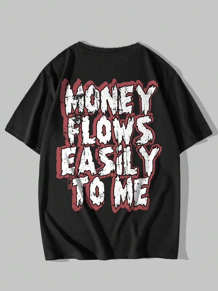 Our Street Life Men Exaggerated Printed Round Neck Short Sleeve
