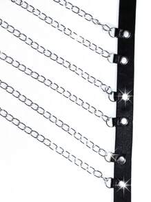Women Exotic Punk Iron Chain And Rivet Underwear Accessories - Black - View 5