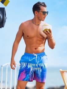Surfspeed Men Fashionable Loose Printed Beach Shorts - Multicolor - View 3