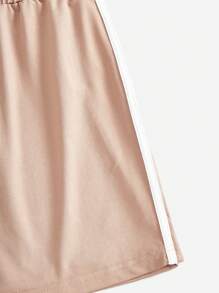 SHEIN EZwear Frauen 3 Sets von gespleißten gestreiften seitlichen Schlitzen Kurze Tank Tops und Shorts, Sommer lässig Sports Anzug - Verschiedenfarbig - Übersicht 5