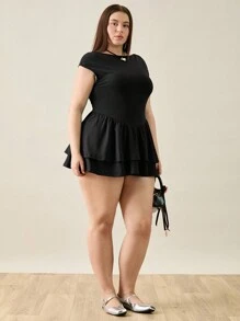 Forever 21 大尺碼優雅音樂節連衣裙，仙女女裝 - 黑色 - 查看 5