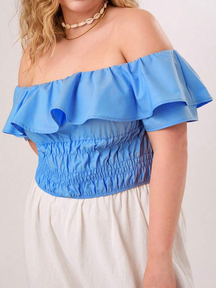 Summer Beach Cottage Style Plus Size Women Top