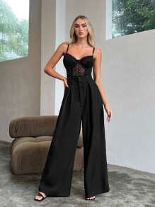 Aloruh Pantalones para mujer unicolor con pierna recta, para uso diario y casual