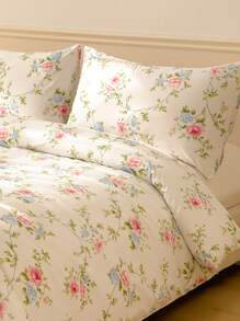 Soft Floral Pattern Duvet Cover Set - Best 2/3 PiecesBedding Set - Includes 1 Duvet Cover And 1/2 Pillow Shams - Affordable, High Quality, Fits Twin, Queen, King, Full Size Beds, Dorm - White - View 7