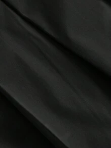 SHEIN MOD 大码刺绣网眼百褶裙 - 黑色 - 查看 4