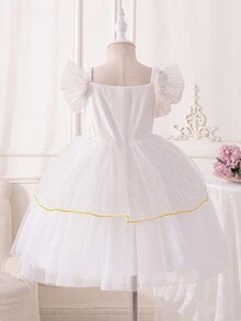 Cô gái bán hoa Tiệc sinh nhật Đám cưới Ngày lễ Váy Đầm bé gái màu trắng Sân khấu Ánh sáng mùa hè Bãi biển Chơi phong cách nhiệt đới bên bờ biển - trắng - Xem 2