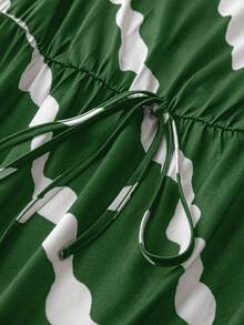 SHEIN LUNE 夏季大碼拼色無袖圓領連衣裙，腰帶綁結，休閒風格 - 彩色 - 查看 7