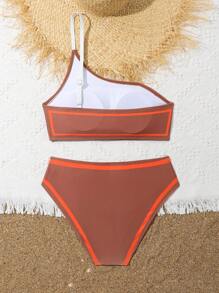 Teen Girl Beach Vacation Positioning Printed Bikini Set