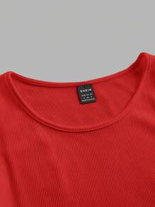 SHEIN EZwear 2pcs Women's Sexy Tight Crop Tops, Suitable For Summer