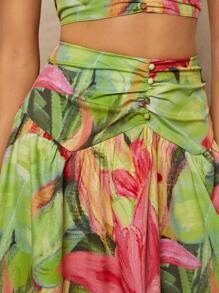 Hauture Bộ áo crop top và chân váy hai mảnh Tropical - Nhiều màu - Xem 5