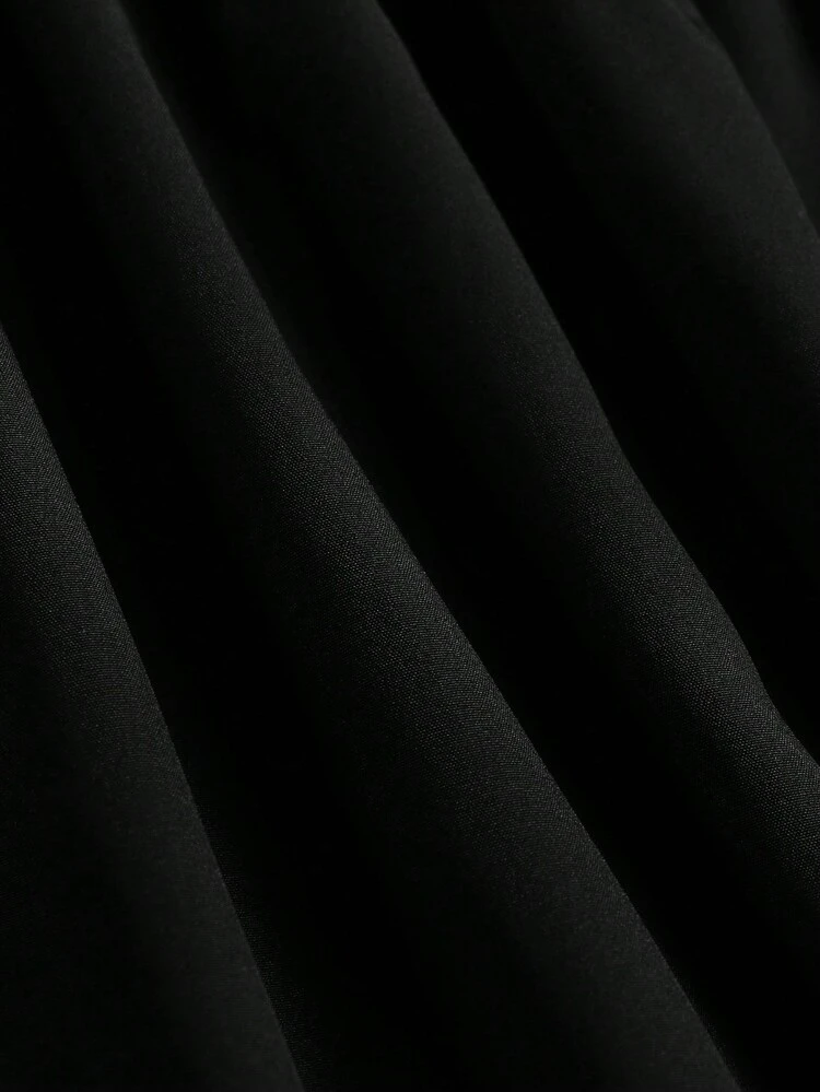 Plus Size Women Solid Color Simple Hollow Out Skirt