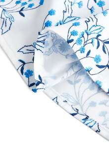 Teresa Lopez Designer 艺术家大码女式度假风格全身印花褶皱荷叶边下摆吊带背心，节日，情人节，春季