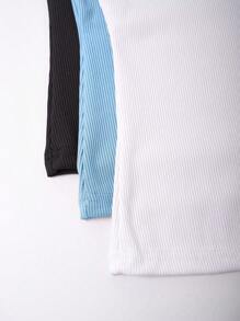 SHEIN Top sin mangas sencillo y versátil para mujer de unicolor para la primavera y el verano - Multicolor - Ver 4