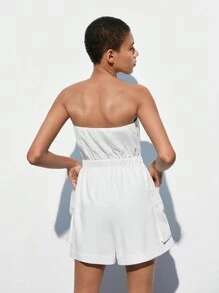 Maija Women's Summer Casual White Solid Color Halter Overalls Jumpsuit - White - View 9