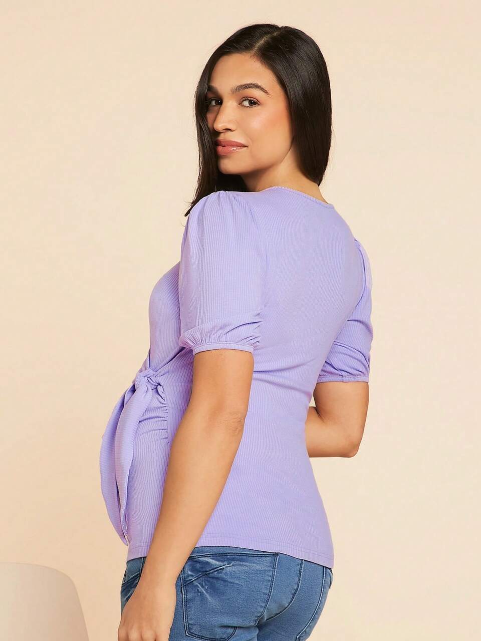 Maternity Comfortable & Minimalist Home Nursing Clothing V-Neck Short-Sleeved Regular Fit Maternity T-Shirt