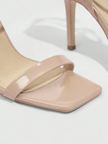 CUCCOO BIZCHIC Fashionable Double Buckle High Heel Sandals With Double Straps For Women, Graduation Heel, Prom Heels For Summer Vacation Shoes Summer - Apricot - View 4