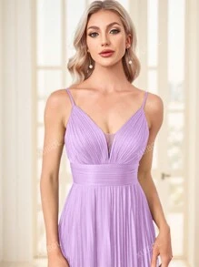 Women's High Waist Pleated Cami Maxi Party Formal Dress, Suitable For Party, Banquet And Gala Wedding Guest Dress Evening Dress,Gown
