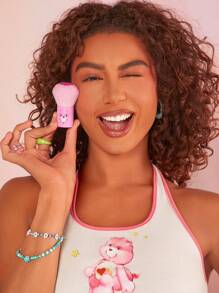 SHEIN X Care Bears Brocha grande de maquillaje con estampado de oso animado con corazón, regalo