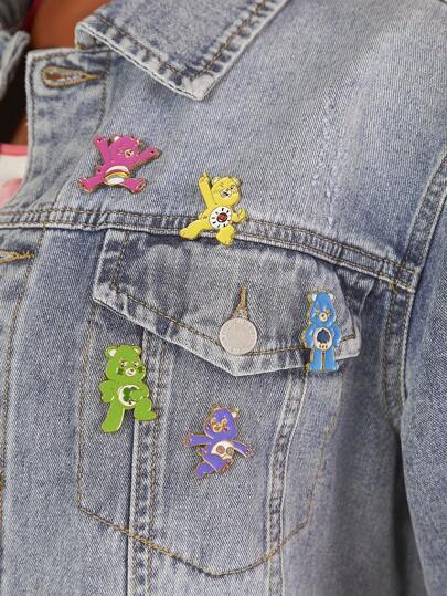 SHEIN X Care Bears Set de 5 piezas de broches de solapa con diseño de osos de dibujos animados