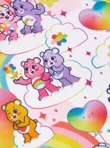 SHEIN X Care Bears Cartoon Printed Drawstring Pocket Storage Bag,Boho Vibes - Multicolor - View 4