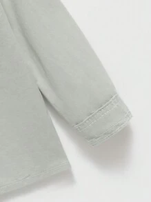 Young Boy Spring And Summer Long Sleeve Casual Denim Jacket With Pockets - Green - View 3