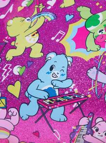 SHEIN X Care Bears 紫色心型熊貓化妝包 - 紫色 - 查看 9