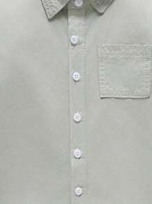 Young Boy Spring And Summer Long Sleeve Casual Denim Jacket With Pockets - Green - View 6