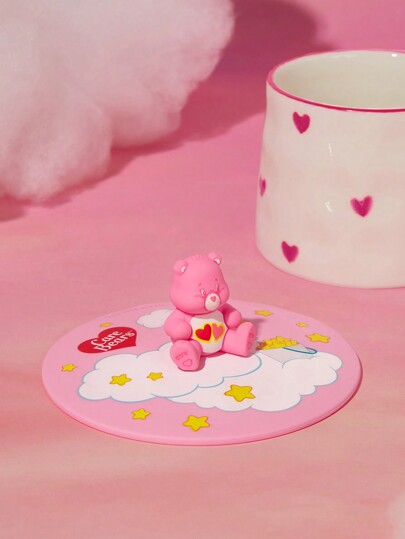 ♡pink_bear♡ SHEIN X Care Bears 1pc Pink Silicone Cup Cover (Cup Not