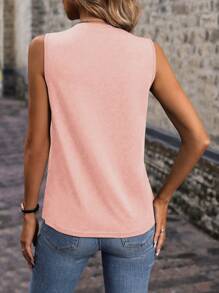 SHEIN LUNE Camiseta de tirantes para vacaciones casuales de mujer con cuello redondo y unicolor