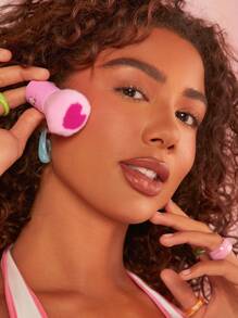 SHEIN X Care Bears Brocha grande de maquillaje con estampado de oso animado con corazón, regalo