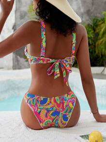 SHEIN Swim Women Allover Print Bikini Set, Suitable For Pool,Summer Beach - Multicolor - View 2