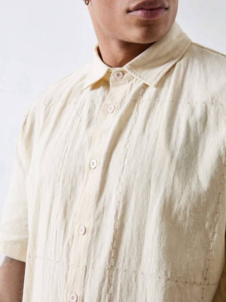 Men's Shirt, Vest And Long Pants 3pcs Suit In Khaki