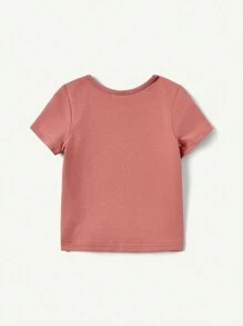 Cozy Pixies Baby Girl Snug Fit Pajama Set, Including A Short-Sleeved Crew-Neck Top And Shorts With Alphabet Pattern