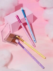 SHEIN X Care Bears 4pcs/Set Heart Shaped Eye Makeup Brush Set, Cheer Bear, Funshine Bear, Bear, Share Bear