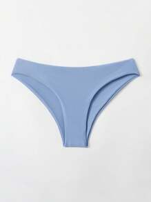 SHEIN Swim Women Summer Beach Simple Solid Bikini Bottom For Vacation