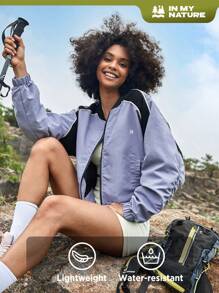 In My Nature Chaqueta corta de béisbol para mujer, estilo retro, impermeable, para deportes al aire libre, senderismo, desplazamientos